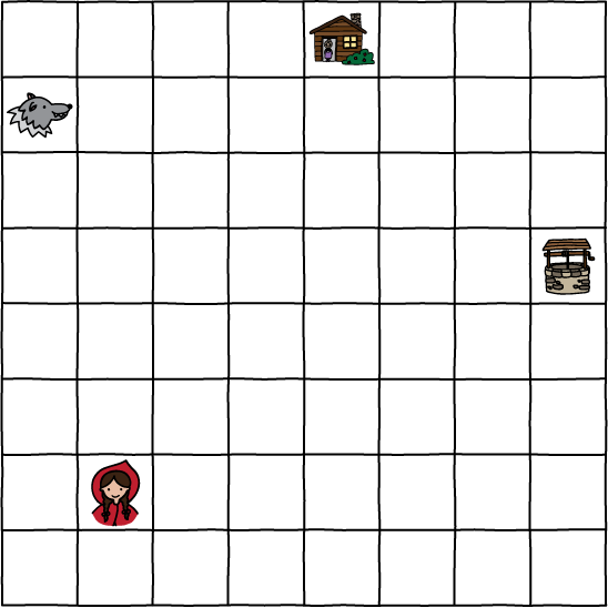 An 8 By 8 Grid With The Following Objects In Different - Wolf (548x548), Png Download