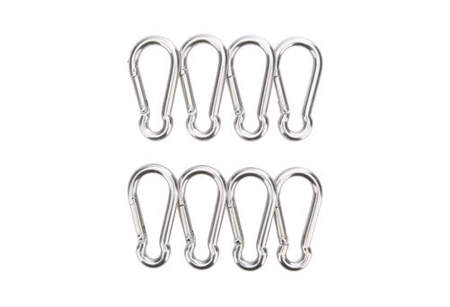 Stainless Steel Carabiner Snap Hook, Set Of Eight - Powerfix Schäkel-/ Karabinerhakenset - Handwerkzeuge (500x500), Png Download