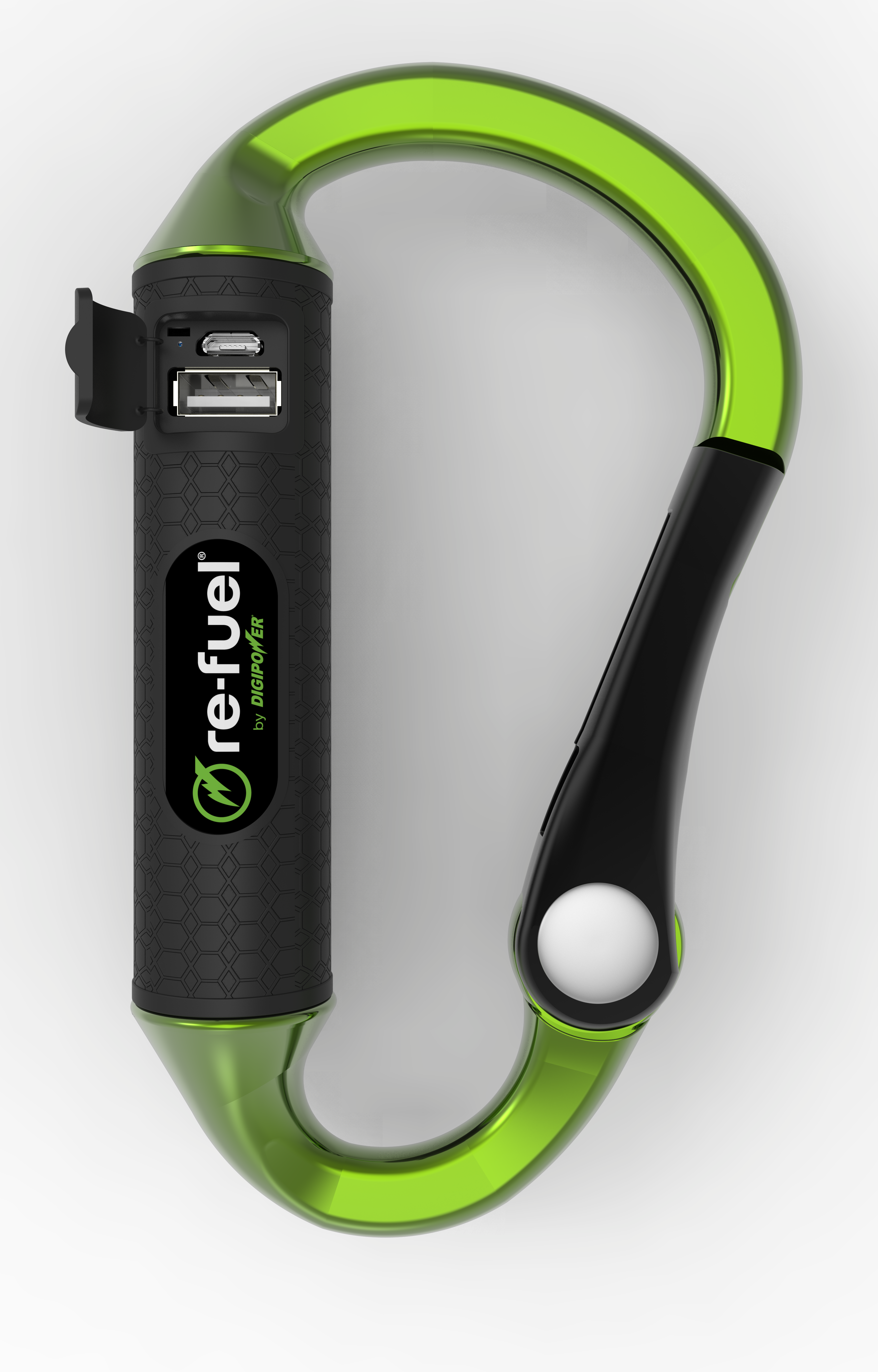 Carabiner Clip With Built-in Portable Charger - Digipower Re-fuel 6-hour Actionpack Battery (3546x5545), Png Download