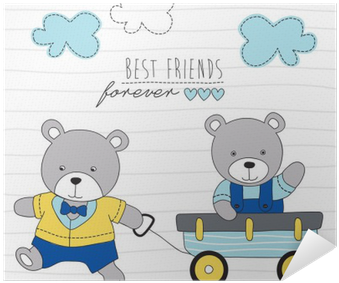 Playing Teddy Bears Vector Illustration Poster • Pixers® - Illustration (400x400), Png Download