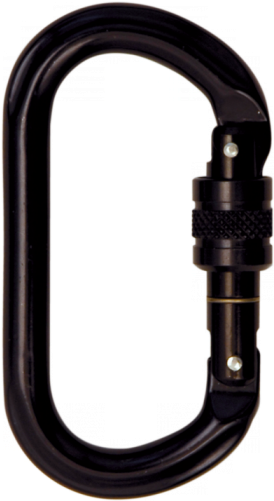 Skylotec Black Aluminium Screw Gate Carabiner H 035 - Skylotec Ovaloy Sc Black Schraubkarabiner, Black (500x500), Png Download