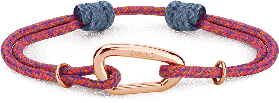 Wristband Noufaro Pink Melange Rose Gold Carabiner - Bracelet (1000x1000), Png Download