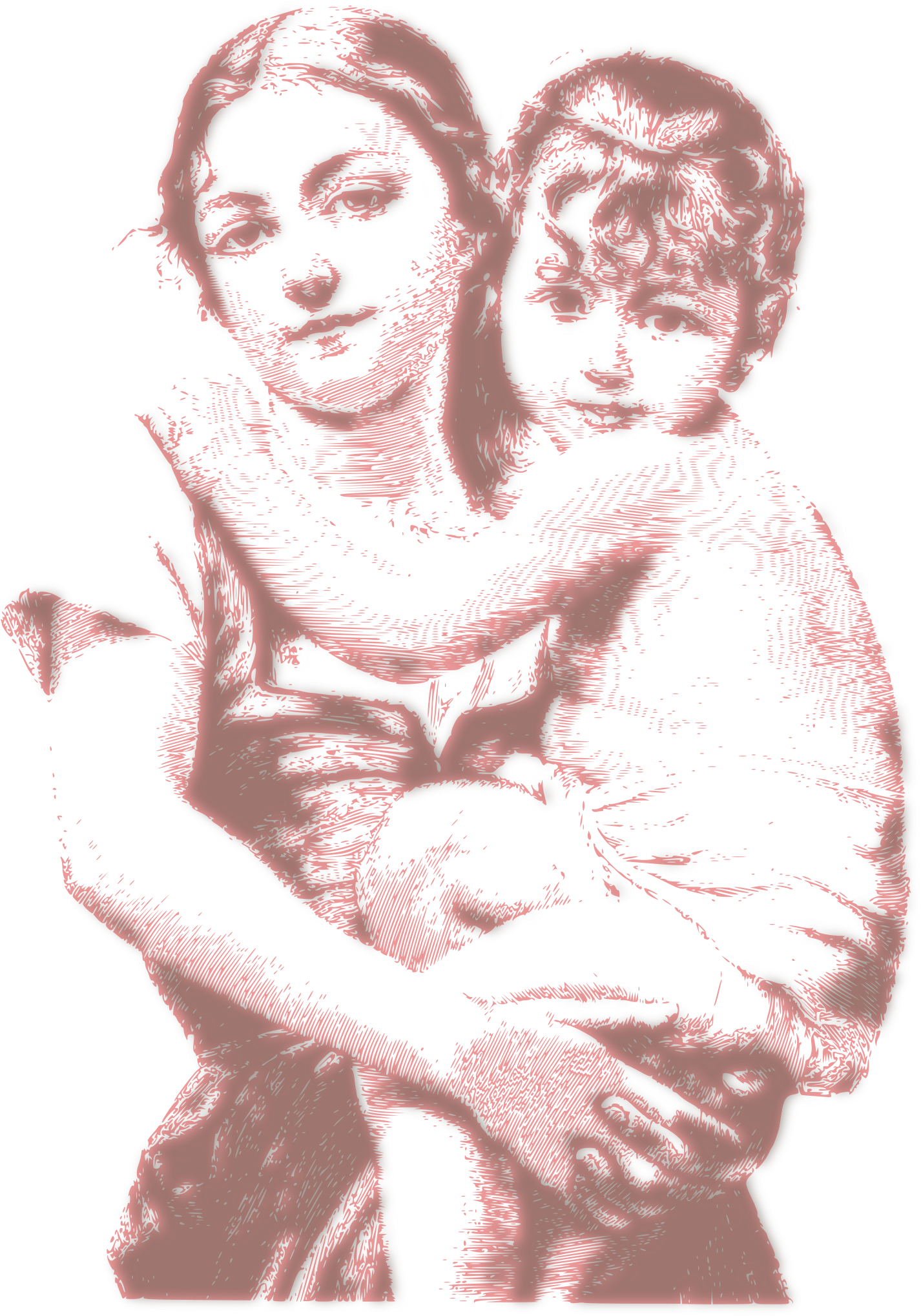 This Free Icons Png Design Of Vintage Woman With Child (1697x2400), Png Download