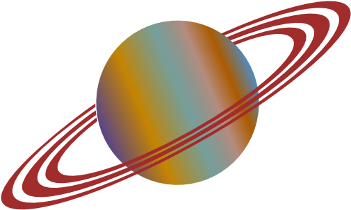 Orange Planet Clipart Cliparts And Others Art Inspiration - Planet Cartoon With Rings (555x332), Png Download