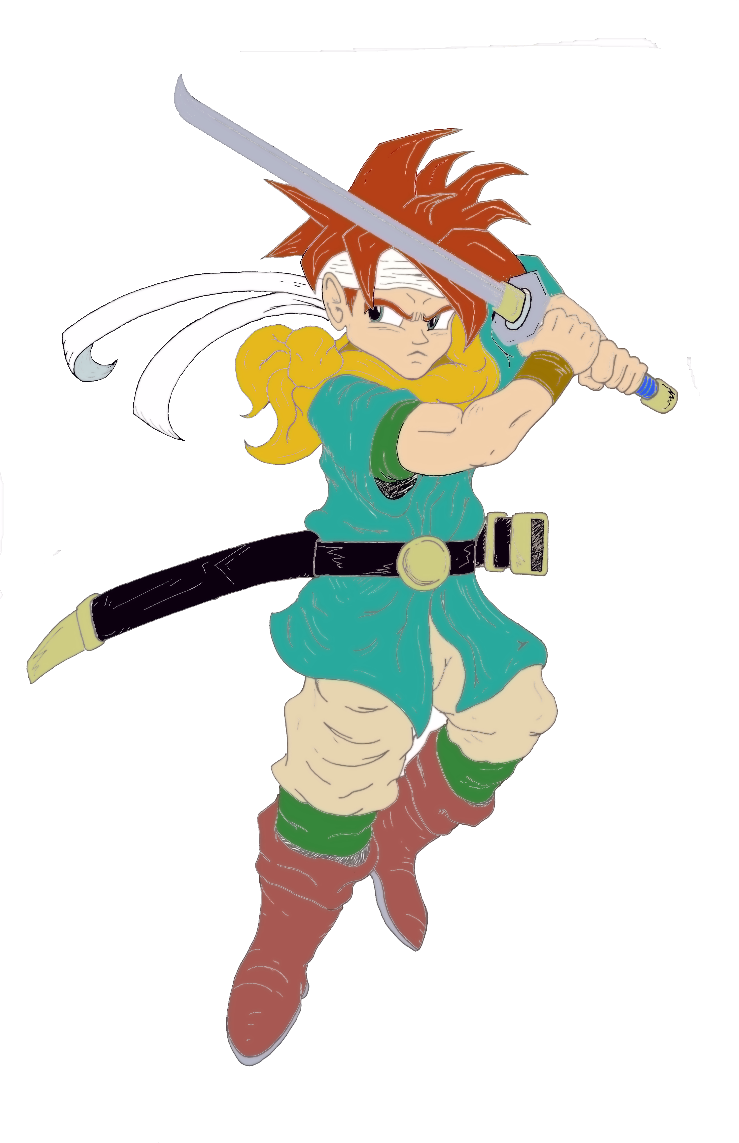 Crono, Chrono Trigger - Cartoon (2988x4676), Png Download
