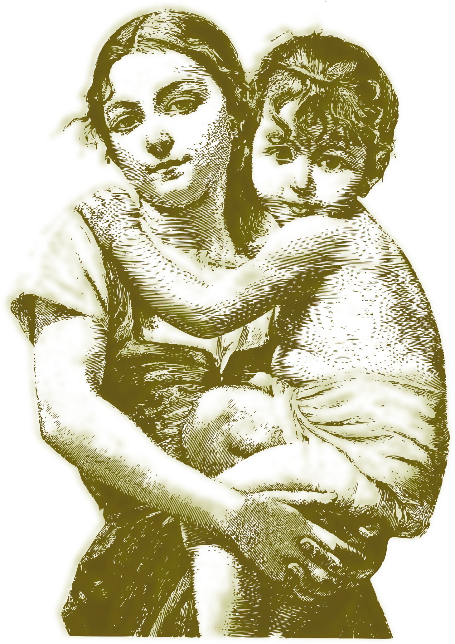 This Free Icons Png Design Of Vintage Woman With Child (1697x2400), Png Download