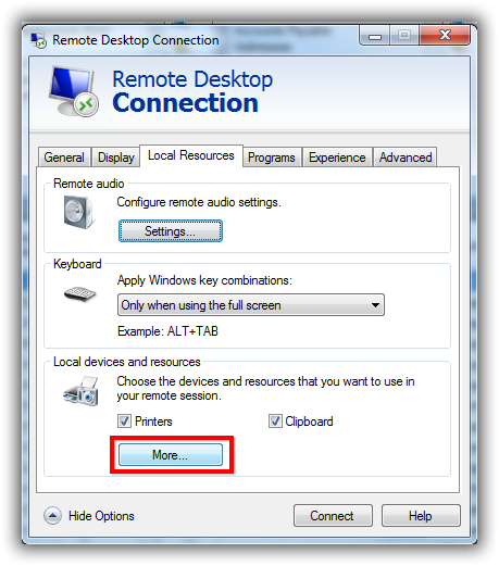 Expand The Different Branches To Display The Options - Remote Desktop Transfer Files (459x521), Png Download