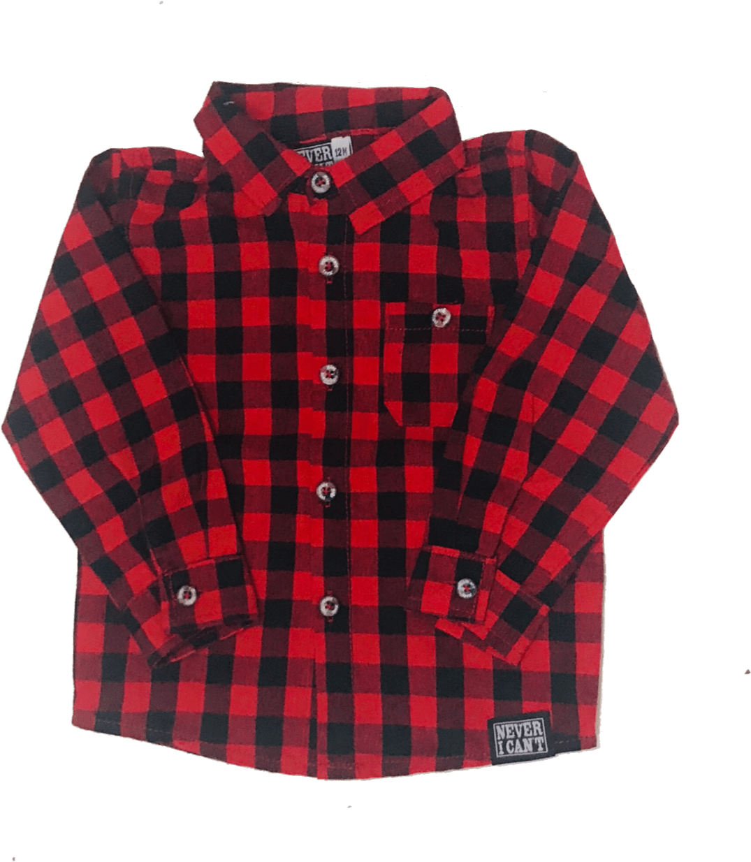 Camisa De Cuadros Negra Y Roja Para Bebé - Thumb (1196x1280), Png Download