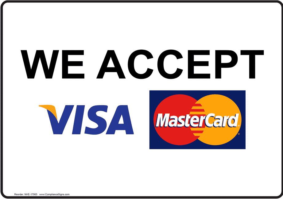 Visa & Mastercard Accepted Here - Visa / Mastercard Decal / Sticker (1000x727), Png Download