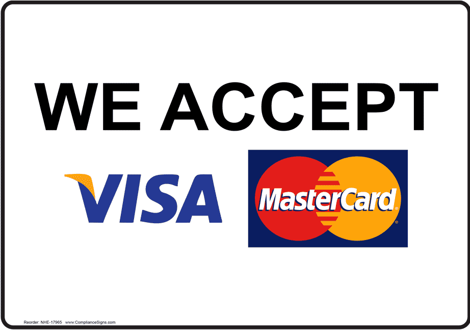 Visa & Mastercard Accepted Here - Visa / Mastercard Decal / Sticker ...
