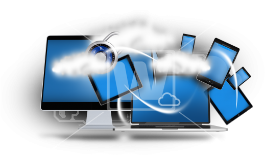 Cloud Network Png - Cloud Png Transparent Computer (550x371), Png Download