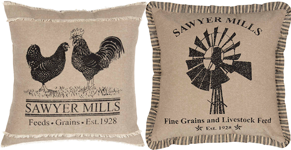 Sawyer Mill Poultry & Windmill Pillow Set - Sawyer Throw Pillows By Vhc Brands - Sawyer Mill Windmill (600x600), Png Download