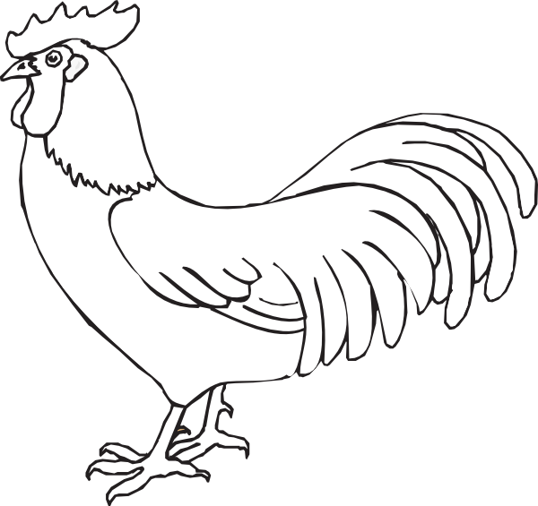 Rooster Outline Svg Clip Arts 600 X 565 Px (600x565), Png Download