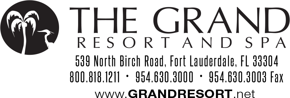 South Florida's The Grand Resort And Spa Proudly Sponsor's - Grand Resort And Spa Fort Lauderdale Logo (928x313), Png Download