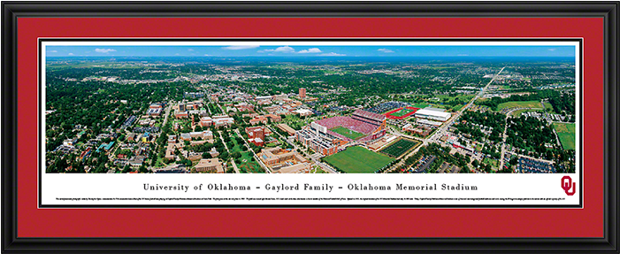 Oklahoma Sooners Aerial Panorama Deluxe Framed Posters - Oklahoma Football - Aerial - Deluxe Framed Blakeway (700x1000), Png Download