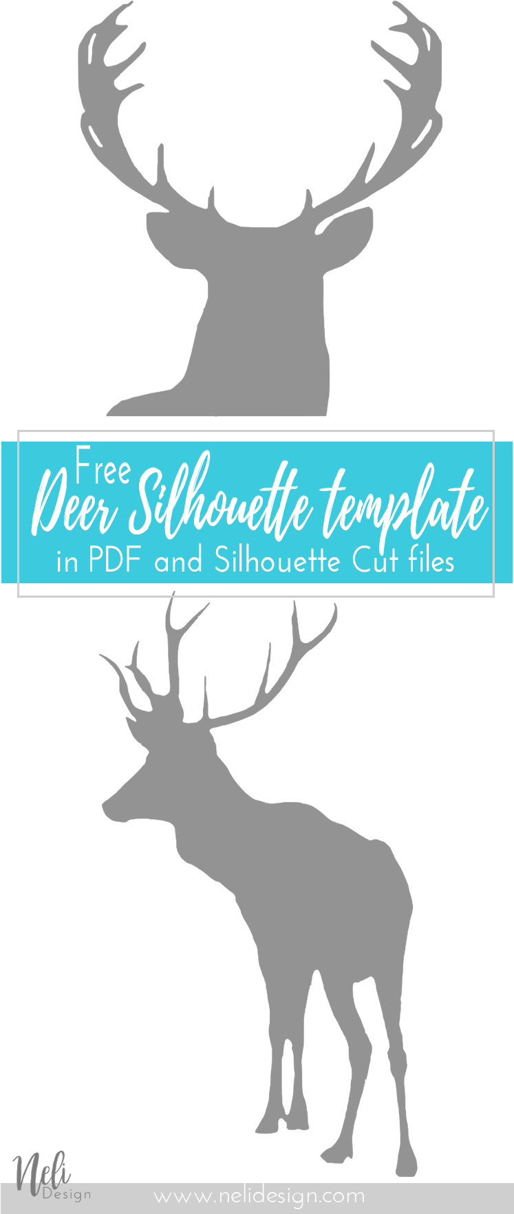 Free Deer Art Printable And Silhouette Cut File - Art (746x1782), Png Download