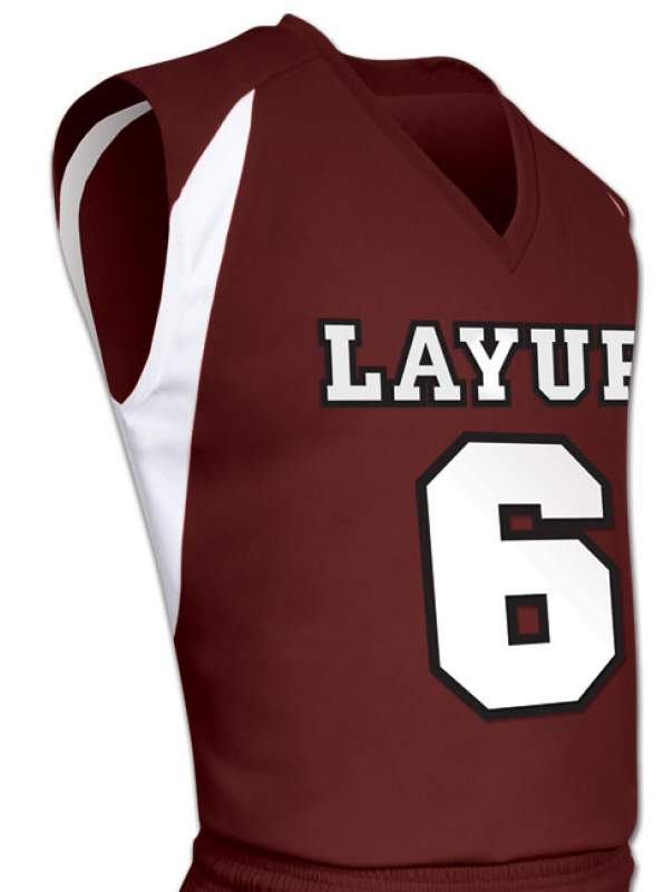 maroon and white basketball jersey