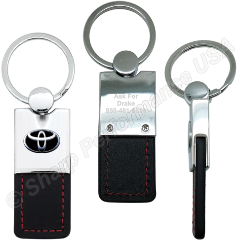 K0206 Leatherette & Metal Keychain With Contrast Stitching - Png Images Of Keychains (500x500), Png Download