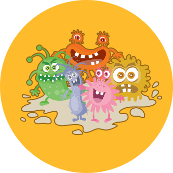 Download Circle-germs - Cartoon Germ Posters PNG Image with No Background -  