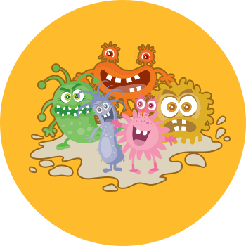 Circle-germs - Cartoon Germ Posters (350x350), Png Download