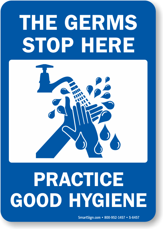 Germs Stop Here - Germs Stop Here Practice Good Hygiene Label 7 X 5 (568x800), Png Download