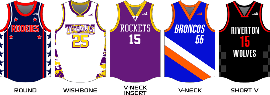 Collars And Sizing - Basketball Jersey Neck Styles (933x331), Png Download