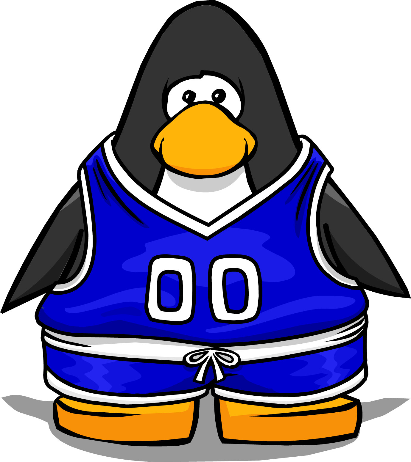 Blue Basketball Jersey On A Player Card - Club Penguin Blue Duffle Coat (1380x1554), Png Download
