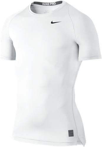 Nike Pro Cool Compression T Shirt - Nike Pro Combat Baselayer Top - White/matte Silver/black (500x500), Png Download