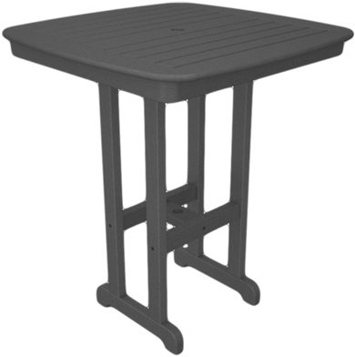 Polywood Nautical Outdoor Bar Table; Slate Grey (528x500), Png Download