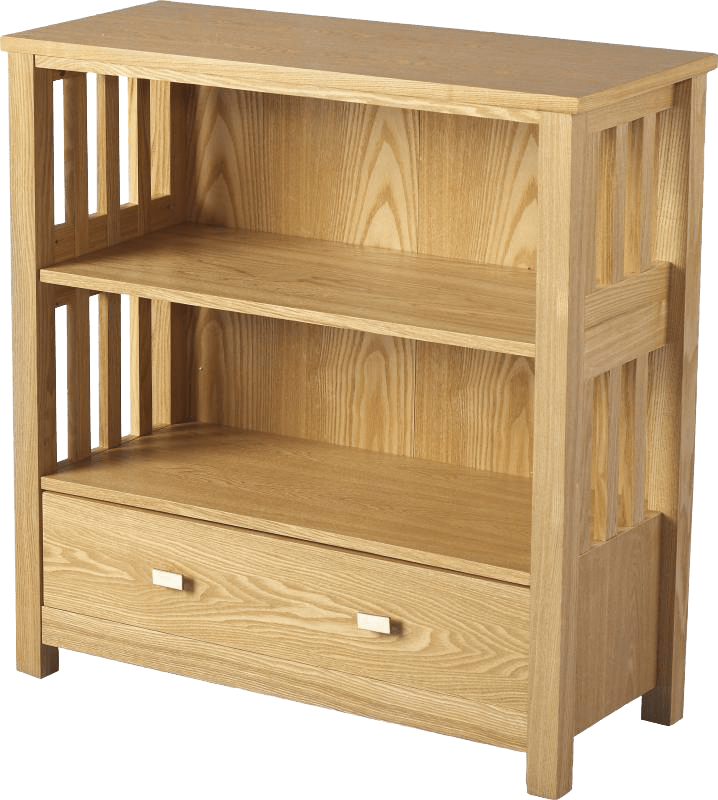 Seconique Ashmore Ash Veneer Small 1 Drawer Bookcase (718x800), Png Download