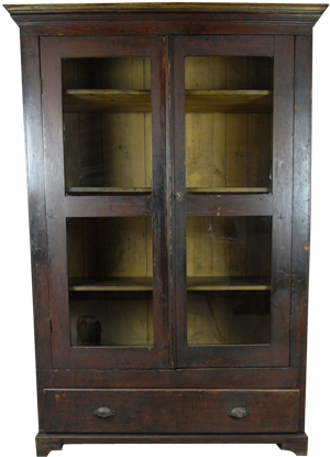 Painted Pine Glazed Cupboard With Drawer Fontaine Decorative - China Cabinet (474x632), Png Download