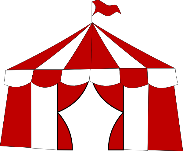 Red Circus Tent Clip Art At Clker - Circus Tent Clipart Free (600x493), Png Download