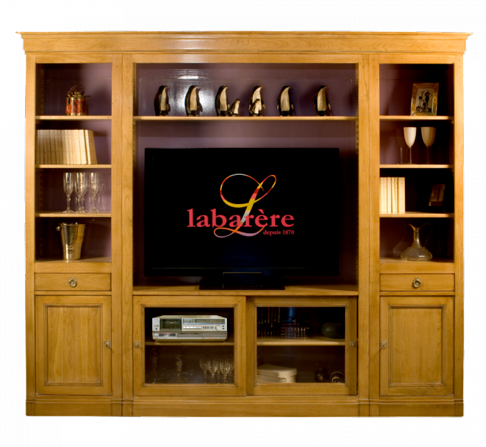 Tv Bookcase - Bibliothèque Meuble Tv (700x644), Png Download