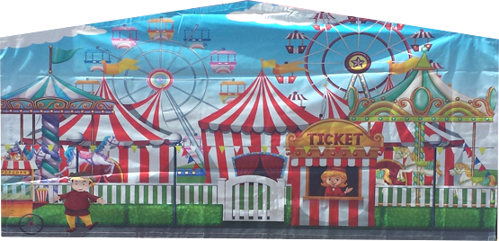 Carnival Banner Small - Circus Carnival Large Fabric Backdrop (555x268), Png Download