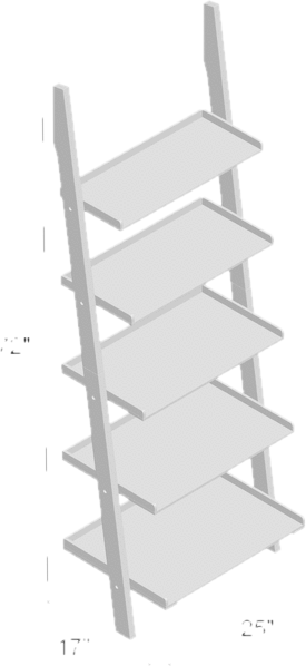 Chic And Modern Ladder Bookcase - Shelf (275x598), Png Download