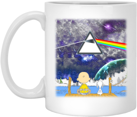 Peanuts Snoopy Pink Floyd Rainbow Triangle Prism Dark (480x480), Png Download