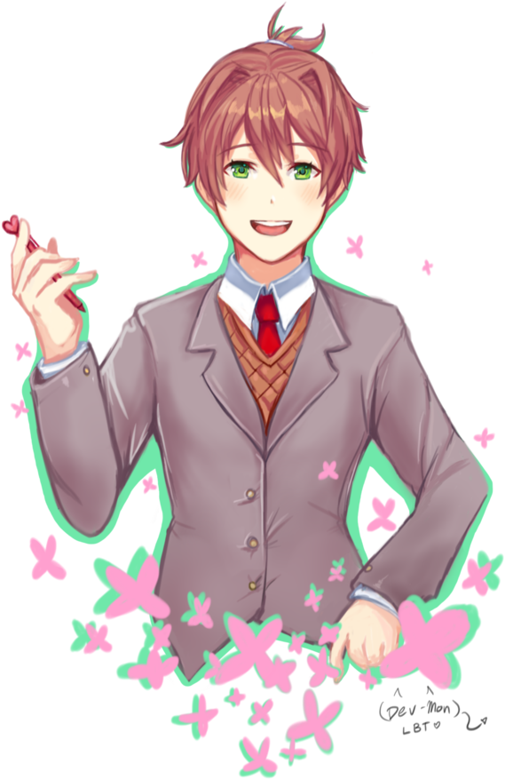 Ddlc Monika - Doki Doki Literature Club Monika Genderbend (836x956), Png Download