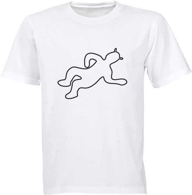 T-shirt Devil Chalk Outline - White Unisex T Shirt (700x700), Png Download