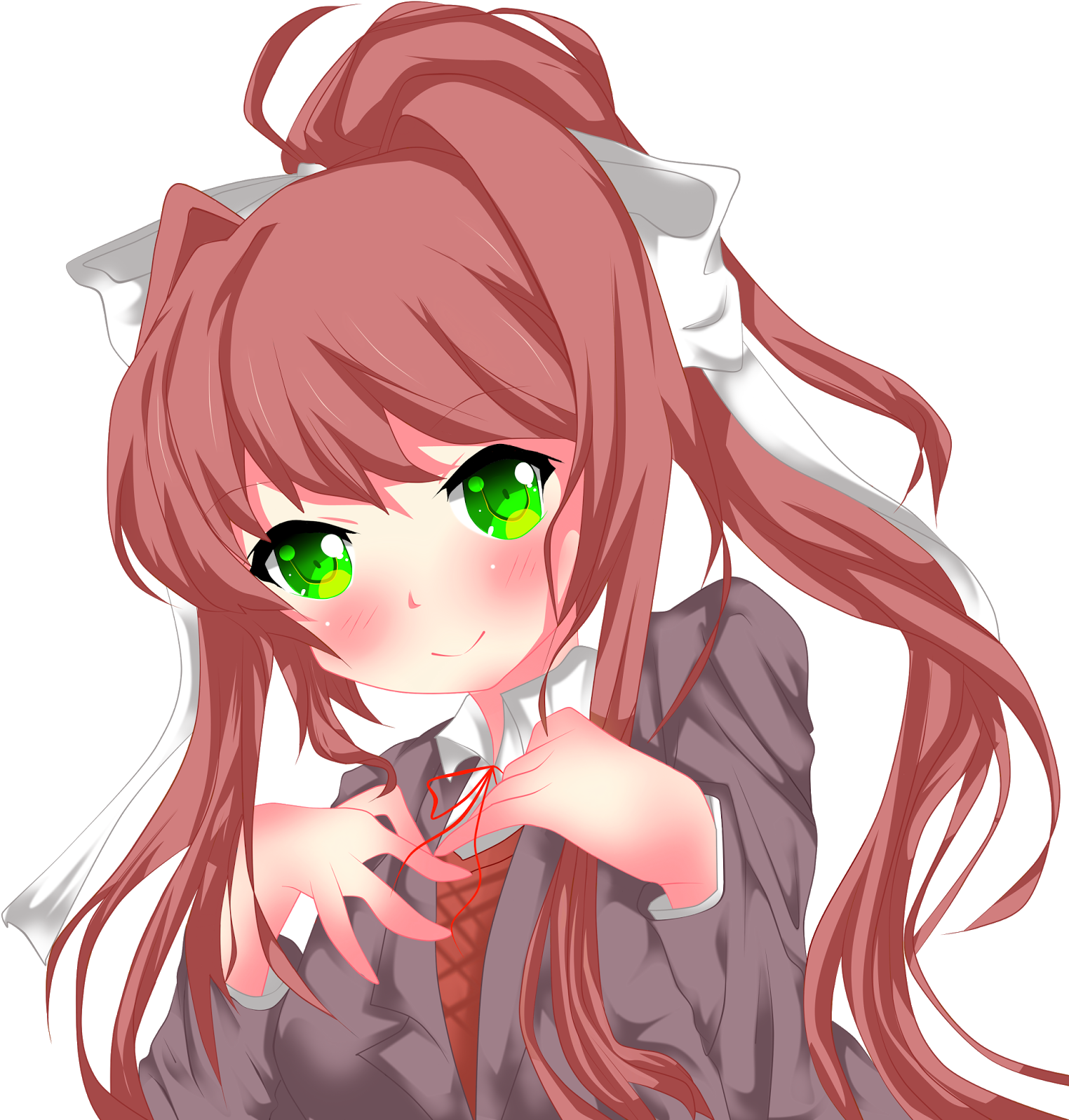 Yaaa Karena Aku Ngga Main Game Nya, Sedikit Fanart - Doki Doki Literature Club Monika (1600x1600), Png Download