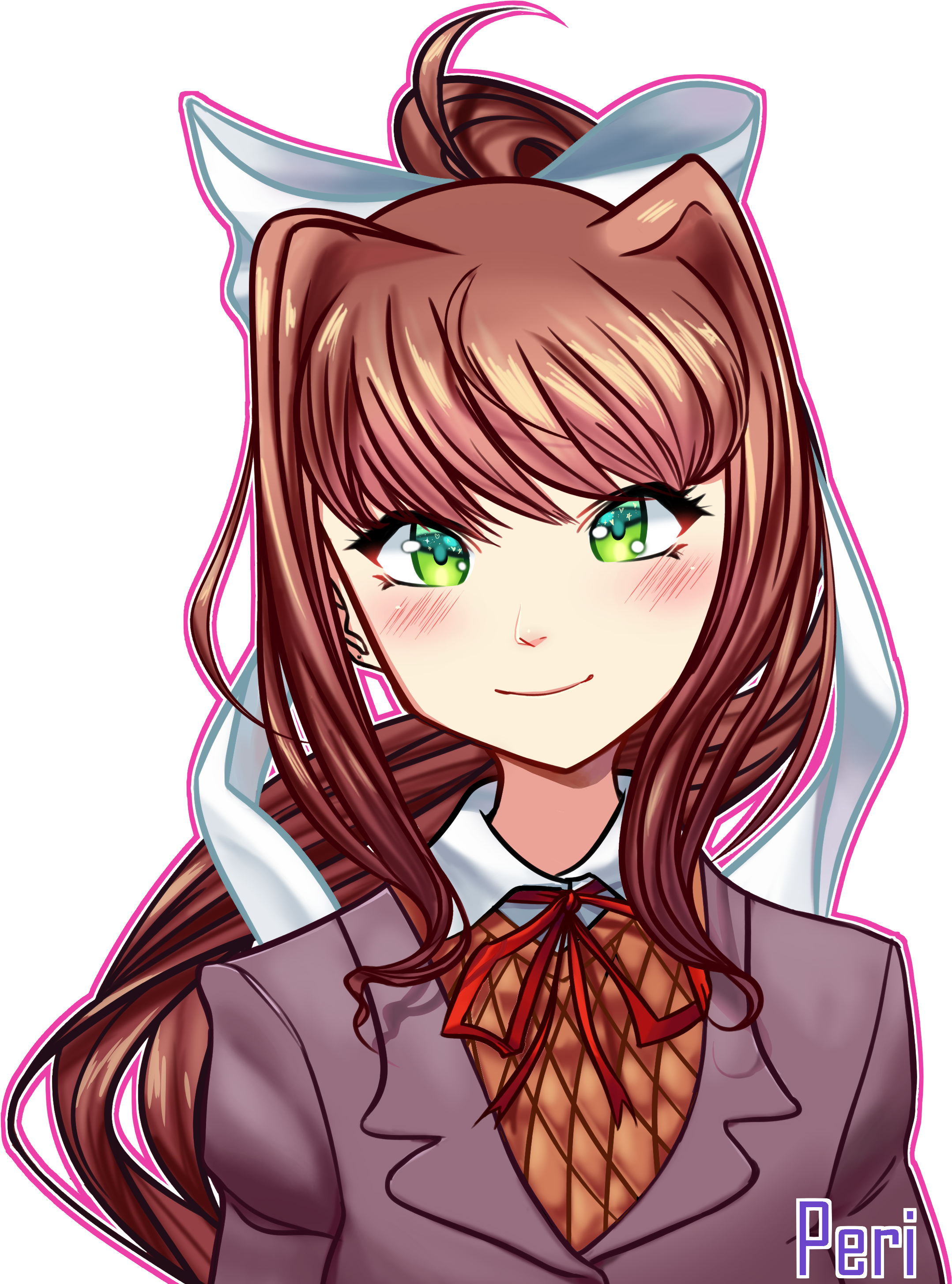 Monika Ddlc For Kids - Doki Doki Literature Club! (3000x3000), Png Download