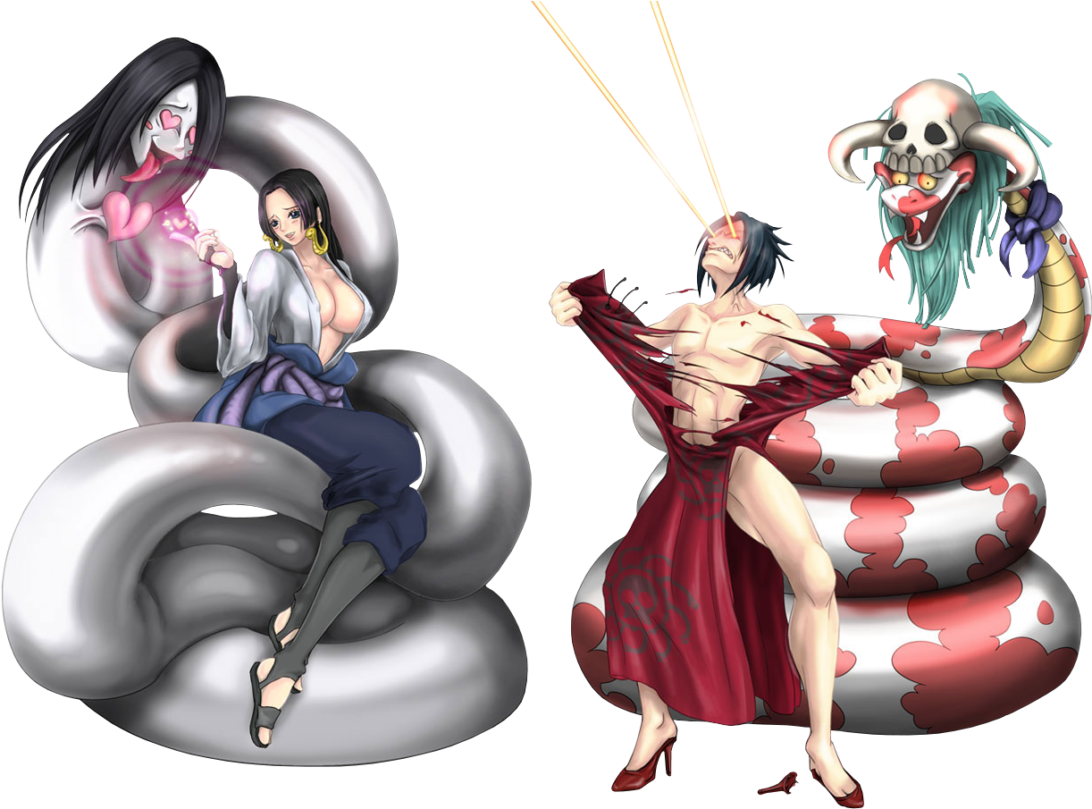 Sasuke Boa Hancock Orochimaru Serpant One Piece Naruto - Hancock Sasuke (1300x919), Png Download