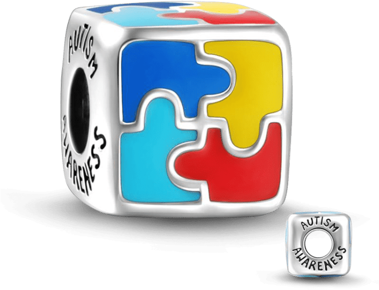 Autism Charms Autism Awareness Charm Beads Puzzle Charm (750x750), Png Download