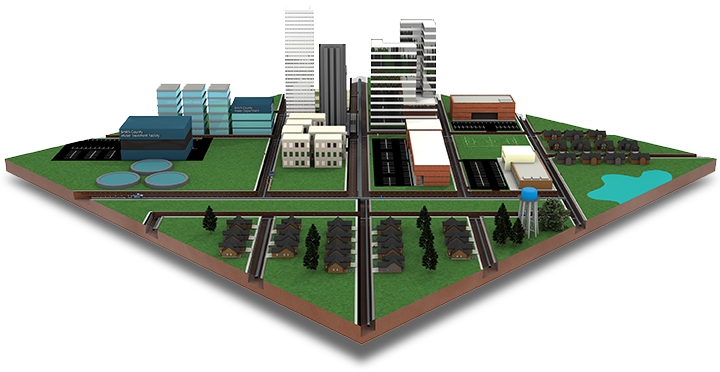 Full Diagram-shadow - Sewer Network (720x372), Png Download