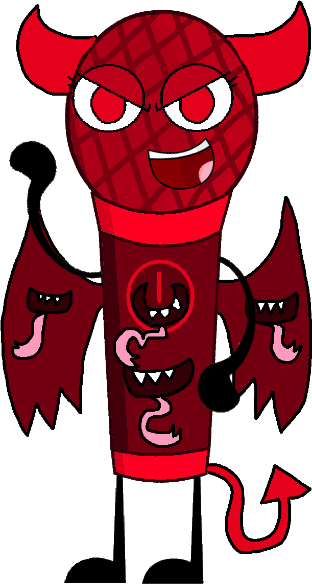 Microphone As A Demon Vector By Thedrksiren-d8dbl6e - Microphone Inanimate Insanity Vector (639x1154), Png Download