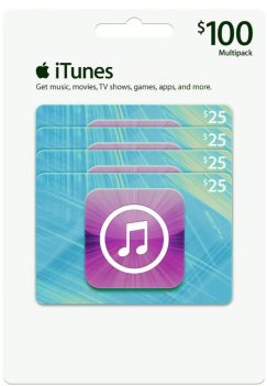 Itunes Gift Card $100 Multipack $25x4 - Gift Cards App Store (350x350), Png Download