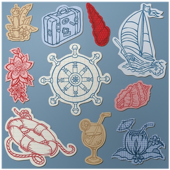 Nautical Doodles On Torn Paper- Hand Drawn Collection - Doodle (400x400), Png Download