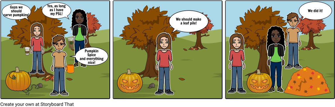 Fall Activites - Cartoon (1164x385), Png Download