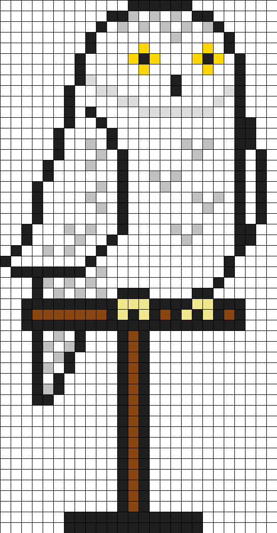Hedwig Perler Bead Pattern / Bead Sprite - Minecraft Pixel Art Templates Harry Potter (546x1050), Png Download