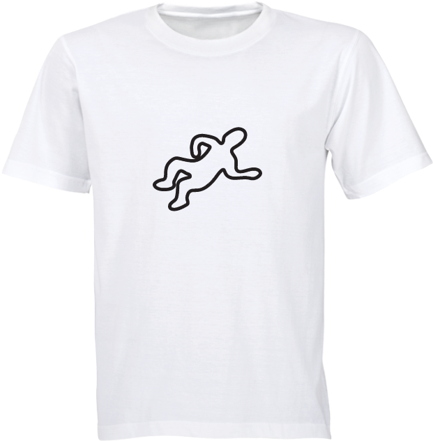 T-shirt Chalk Outline - White Unisex T Shirt (700x700), Png Download