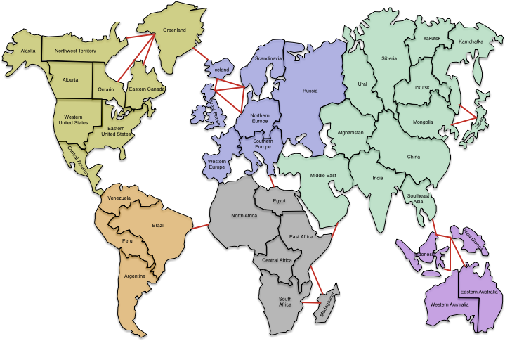 Read More About Installing Stencils - Risk Territories Map (756x554), Png Download
